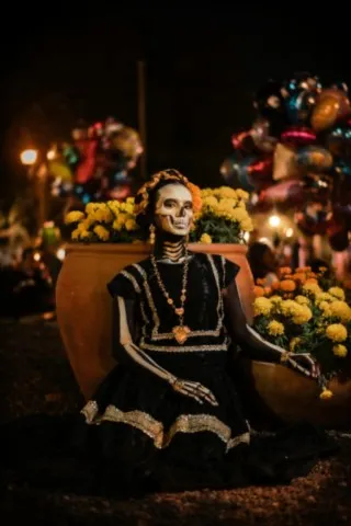 Un costume de la fête des morts a playya del carmen